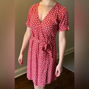 GAP Red Floral Midi Dress
